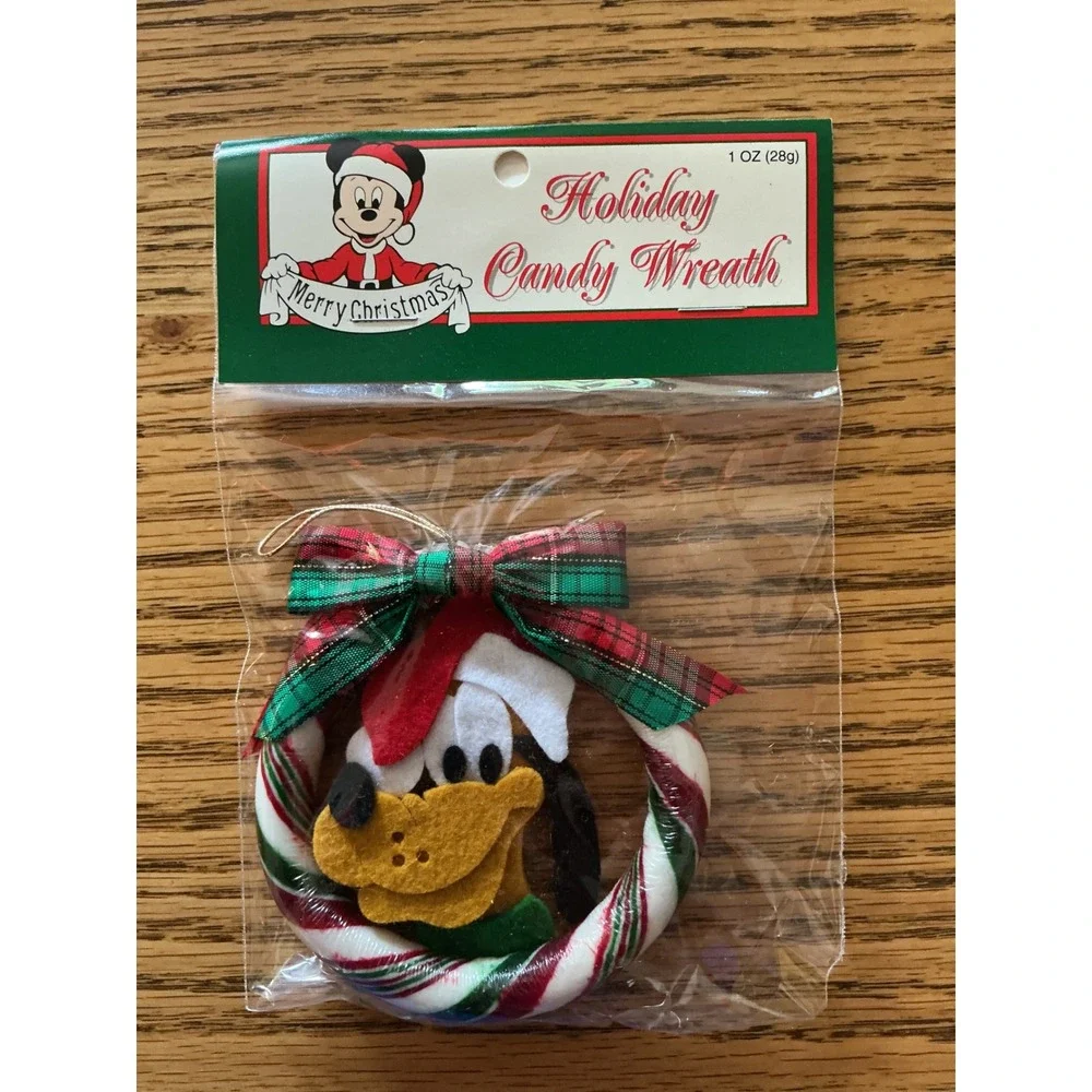 Disney Holiday Candy Wreath Ornament Set 5 Mickey Minnie Pluto Goofy Donald16226
